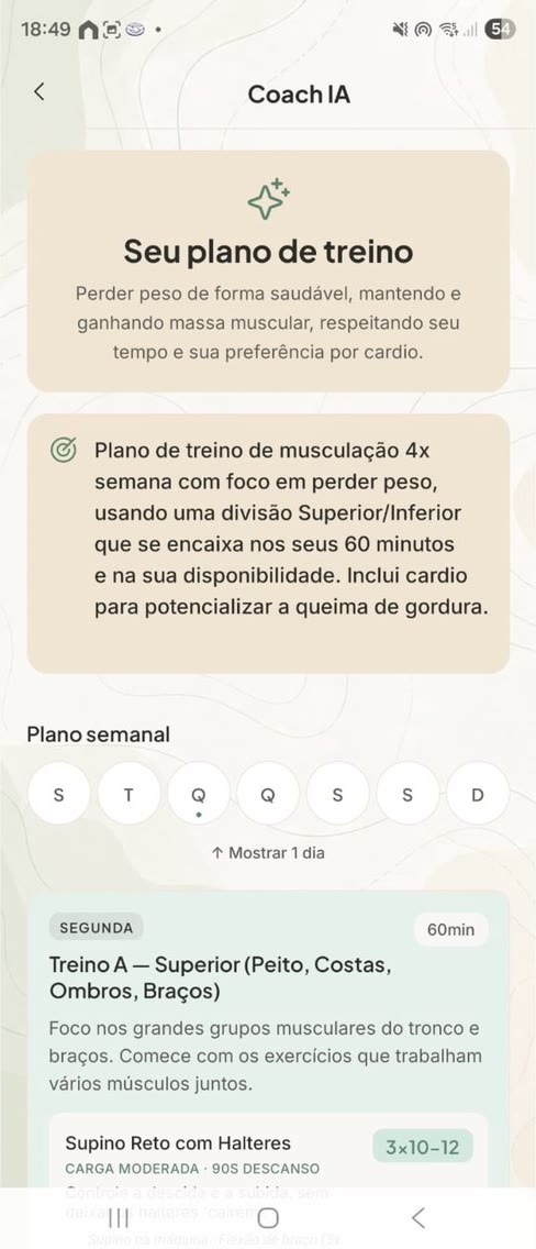 Plano de treino